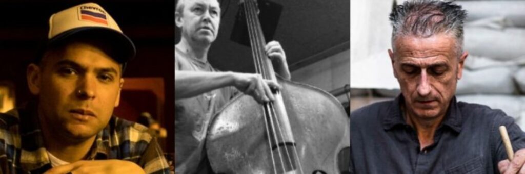 two people shown, the dominant colour of the image is grey